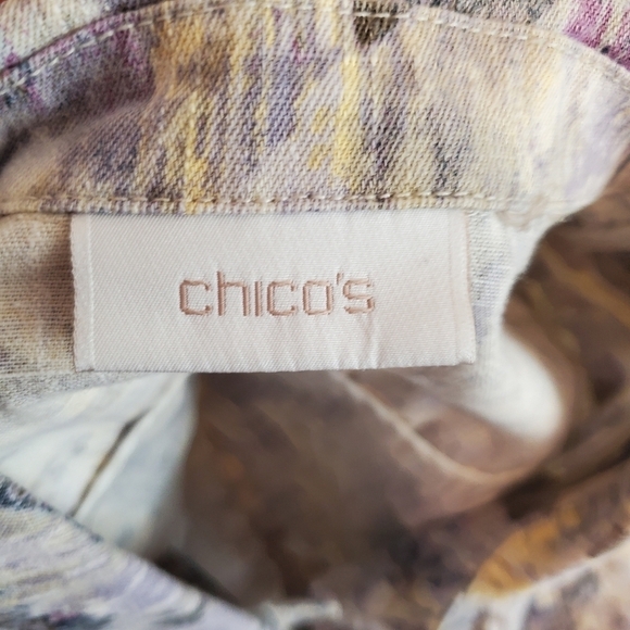 Chico's Jacket large Purple Pastel Spring Button Up 3/4 sleeves Lightweight - Picture 3 of 16